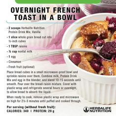 a recipe for overnight french toast in a bowl