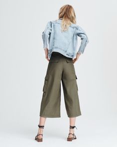 Cargo Culotte | Women Bottoms | rag & bone Oversized Parachute Pants With Pockets For Spring, Oversized Utility Bottoms For Spring, Spring Military Wide Leg Cargo Pants, Spring Military Style Wide Leg Cargo Pants, Spring Military Wide-leg Cargo Pants, Spring Utility Cargo Jeans With Cropped Leg, Spring Utility Cropped Leg Cargo Pants, Spring Cargo Shorts With Multiple Pockets And Relaxed Fit, Spring Utility Cropped Cargo Pants