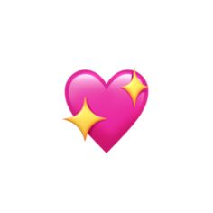 a pink heart with two yellow stars on it