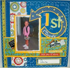 a child's scrapbook cover with an arrow pointing to the right