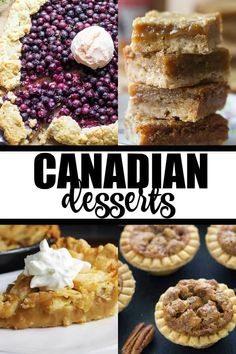 canadian desserts with text overlay