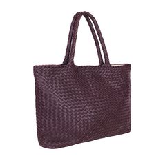 · Made from 100% Vachetta, Nappa or Suede leather · Handcrafted The Travel Elena is a classic leather tote bag with a striking pattern upgrade. Handwoven in Italy using genuine Vachetta, Nappa or Suede leather, this buttery-soft woven bag features a 100% cotton lining, magnetic top closure and two zippered interior pockets to keep belongings safe and sound. A Vachetta leather handbag is the ultimate investment piece; it's the only kind of leather that naturally darkens with use to develop a deep Luxury Bags With Interwoven Design And Double Handle, Luxury Shoulder Bag With Interwoven Design For Daily Use, Luxury Shoulder Bag With Interwoven Design For Travel, Travel Shoulder Bag With Intrecciato Weave And Double Handle, Everyday Use Bags With Interwoven Design And Double Handle, Everyday Double Handle Bag With Interwoven Design, Everyday Interwoven Shoulder Bag, Luxury Bags With Interwoven Design For Everyday Use, Intrecciato Weave Tote Bag For Travel