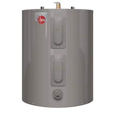 a water heater is shown on a white background