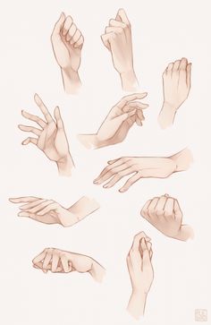 several hands are shown with different gestures