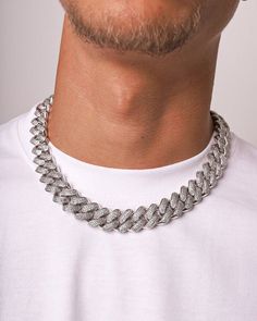 Introducing the "Freezy Cubana Chain" -- a bold expression of style and luxury. This exquisite piece features a 20mm thick chain meticulously crafted in luminous white gold, offering a captivating shine that demands attention. ✨🔗 Designed for those who love to stand out, the Freezy Cubana Chain combines classic Cuban link craftsmanship with a modern, icy finish that's sure to turn heads. Whether you're dressing up for a night out or adding a touch of glamour to your everyday look, this chain is Types Of Rashes, Plating Techniques, Cuban Necklace, Jewelry Drawer, Gold Bond, Jewelry Show, Gold Piece, Cuban Chain, Gold Vermeil