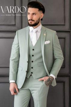 Stylish Dress For Men, Wedding Coat Suit For Men, Three Piece Coat Pant For Men, 3 Piece Blazer For Men, Coat For Wedding For Men, Wedding Dress For Men Suits, Pista Colour Coat Pant For Men, Formal Dress Men Wedding, Suits For Man Wedding