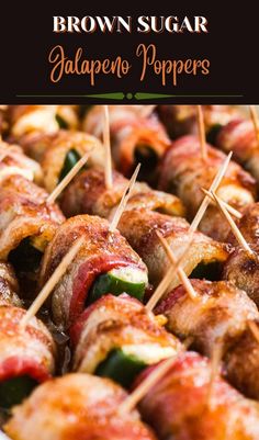 bacon wrapped jalapeno poppers with toothpicks on them