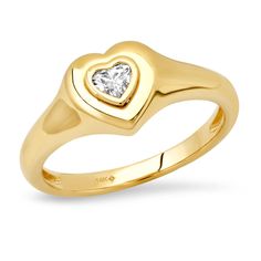 Diamond Heart Signet Ring    * Diamond .15cw   * Emerald .17cw   * 14k Yellow Gold   * P-4919  *Include ring size in note section when adding to cart. Signet Ring Diamond, Heart Signet Ring, Diamond Signet Ring, Ring Diamond, Diamond Heart, Signet Ring, Diamond Rings, Emerald, Ring Size