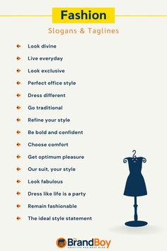 Fashion Slogans And Taglines Fashion Business Plan, Shop Name Ideas