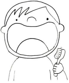 a cartoon character holding a toothbrush in his hand and making a face with its mouth wide open