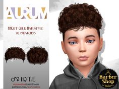 an image of a boy with curly hair for the simster shop advertise