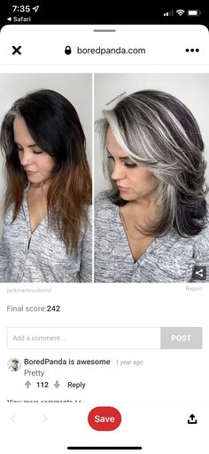 Gray Blending, Pepper Hair, Grey Hair Transformation, Silver Blonde Hair, Salt And Pepper Hair, Layered Haircuts For Medium Hair, Hair Color Streaks, Blending Gray Hair