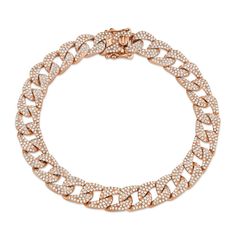 3.19CT 14K GOLD DIAMOND PAVE CHAIN BRACELET Metal Type: 14KGoldMetal Weight: 25.80 GramsSide Stone Shape: Round DiamondsSide Stone Weight: 3.19 Ct. DiamondsDimensions: 0.33" Width / 0.00" Height / 7" Length Rose Gold Diamond Bracelet, Bracelet Metal, Topaz Jewelry, Diamond Bracelets, Rose Gold Diamonds, Metal Bracelets, Pave Diamonds, Fashion Bracelets, Chain Bracelet