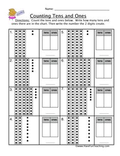 counting tens and ones worksheet