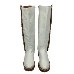 Nwot Aquatalia White Pebbled Leather Knee High Zip Lug Sole Boots Sz 7.5 Size: Womens 7.5 Color: White, Brown Fabric: Leather Upper, Faux Fur, Rubber Outsole Condition: New With Out Tags Nwot Appr Msmts Plz 10.5” Long X 3.75” Wide X 17” High Smoke Free/Pet Free Home Bundle & Save 8873 @ New To Poshmark? Use My Code: Ritashops4u To Receive $10 Off Your First Purchase! White Pebbles, Lug Sole Boots, Brown Fabric, Lug Sole, Shoes Heels Boots, Pebbled Leather, Shoes Women Heels, Knee High, Heeled Boots