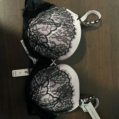 Victoria Secret Lightly Lined Ribbons Lot Demi Bra New 36d Pink Black Feminine Black Bra, Black Party Bra With Contrast Lace, Black Bra With Contrast Lace For Party, Pink Lace Bra, Pink Lace Bralette, Pink Bralette, Black Orchid, Pink Sports Bra, Demi Bra