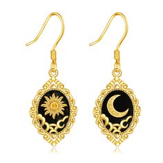 PRICES MAY VARY. 🌙Design: The sun symbolizes firmness, strength and power while the moon represents calmness, beauty, nurturing. These two forces are different yet interlinked with another and make the day and night look complete. ☀Material: This asymmetrical sun and moon earrings is made of S925 sterling silver and zircon, nickel-free, lead-free, cadmium-free, with an excellent polishing process, each piece is beautifully crafted with a nice texture; Comfortable to wear and suitable for long-t Sun And Moon Drop, Sun Moon Earrings, Sun And Moon Earrings, Moon Drop, Celestial Jewelry, Drop Dangle Earrings, Moon Earrings, Sun And Moon, Girls Jewelry