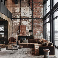 68 Edgy Elegance: Industrial-Glam Living Rooms with a Bold Flair Exposed Brick Color Palette, Brick Wall Living Room Decor, Industrial Glam Living Room, Brick Walls Interior, Exposed Brick Living Room, Exposed Brick Loft, Boho Industrial Living Room, Brick Wall Interior, Industrial Brick Wall