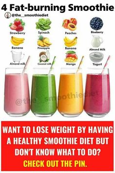 21 Day Smoothie Diet Plan, Glow Drink, Fat Burning Smoothie Recipes, Healthy Diet Smoothies, Smoothie Diet Plan, Easy Healthy Smoothies, 21 Day Smoothie Diet, Smoothie Recipes Healthy Breakfast, Diet Smoothie Recipes