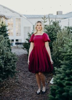 The perfect Christmas dress is in and I am just in love. Beautiful berry red dress with fun bubble sleeves, bubble skirt and back zipper closure. 100% Polyester Wash inside out on cold gentle cycle. Aprox. measurements in inches: (Bust fits tight. No stretch.) S:Length-38 |Bust-31 |Waist-26 M:Length-38 |Bust-33 |Waist-28 L:Length-38 |Bust-36 |Waist-30 modest dresses, modest dress, modest midi, modest maxi, modest fashion, modest trendy dresses, modest boutique, modest attire, modest clothing, modest tops, modest skirts, modest shop Modest Attire, Skirts Modest, Modest Boutique, Modest Midi Dress, Nursing Friendly Dress, Temple Dress, Modest Maxi, Fashion Modest, Modest Tops