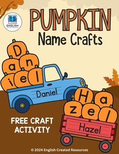 pumpkin name crafts for kids with free printables on the front and back cover