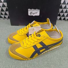 Onitsuka Tiger Yellow and Black Men's and women's sneakers Onitsuka Tiger Yellow, Gay Halloween Costumes, Gay Halloween, Onitsuka Tiger Women, Onitsuka Tiger Mens, Yellow Trainers, Womens Red Shoes