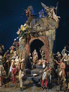 a nativity scene with figurines and figures