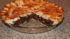 a pie sitting on top of a counter