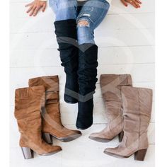 Vegan Suede Boots Price Firm Also Available In Black, Coffee And Taupe Medium Width Knee-high Heels For Fall, Autumn Boots, Nashville Outfits, Taupe Color, Boots Fall, Black Coffee, Suede Boots, Shoes Heels Boots, Riding Boots