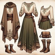 an image of a paper doll that is dressed up in medieval clothing and boots,