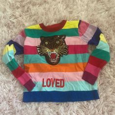 Stunning Sequin Rainbow Sweater, New Without Tags, Fit A Small Or Medium Rainbow Sweater, Colorful Sweaters, Lady In Red, Red Blue, Red And Blue, Sequin, A Small, Sweaters For Women, Rainbow