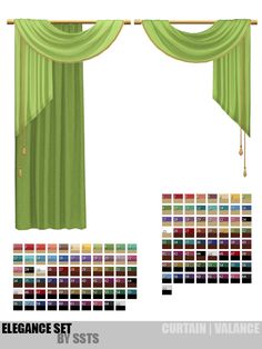 the curtain set is shown with different colors