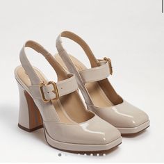 New, Worn Once. Color: Linen Patent Signature Fragrance, Platform Loafers, Mary Jane Pumps, Vintage Glam, Mary Jane Heels, Women's Heels, Sling Back, Mary Jane Shoes, Sam Edelman Shoes