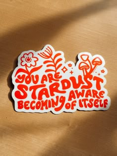 an orange and white sticker that says you are about star wars becoming of itself