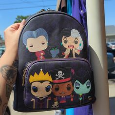 I Have A Mini Backpack From Funko Pop That Has 6 Disney Villains On It. It Has Lady Tremaine With Lucifer (Her Cat), Cruella Devile, The Evil Queen, Facilier And Maleficent. Brand New, Never Used. It Has A Front Pocket Zipper. No Pockets In The Sides Or The Inside. Lady Tremaine, Disney Backpack, Mary Frances Handbags, The Evil Queen, Marc Jacobs Purse, Mini Backpack Purse, Pop Disney, Gucci Purse, White Shoulder Bag