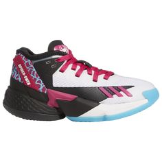 Donovan Mitchell, European Shoes, Kids Basketball, Spider Gwen, Hot Sneakers, Pink Kids, Shoes Sneakers Adidas, Pink Adidas, Athletic Sneakers