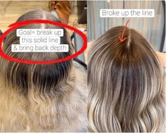 Lowlights To Break Up Blonde, Base Break Blonde Before And After, Add Low Lights To Bleached Hair, Adding Lowlights To Bleached Hair, Lowlight Placement For Blondes, Adding Depth To Blonde Hair, How To Add Lowlights To Blonde Hair Diy, Lowlight Placement Diagram, Ashy Blonde With Lowlights