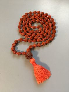 Rudraksha 108 Bead Mala; Hand Knotted With Tassel 5 Mulkhi Beads with 5 Mulkhi Guru Bead, #rudrakshamala #rudraksha #rudrakshabeads #rudrakshaseeds #rudrakshabracelet #rudraksh Rudraksha Bracelet, Shiva Eye, Rudraksha Mala, Rudraksha Beads, Amber Resin, Adjustable Knot, Organic Jewelry, 108 Mala Beads