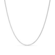 A refined choice, this long wheat chain creates a streamlined look. Crafted in cool 14K white gold, this 1.5mm-wide chain is brilliant alone or paired with a favorite charm. Polished to a bright shine, this 30.0-inch style secures with a durable lobster claw clasp. Formal Sterling Silver Chain Necklace With Wheat Chain, Formal Sterling Silver Wheat Chain Necklace, Sterling Silver Wheat Chain Link Necklace, Classic Sterling Silver Wheat Chain Necklace, Classic White Gold Rolo Chain Necklace, Elegant White Gold Wheat Chain Necklace, Classic White Cable Chain Necklace, Classic Silver Wheat Chain Necklace, White Gold Wheat Chain Jewelry