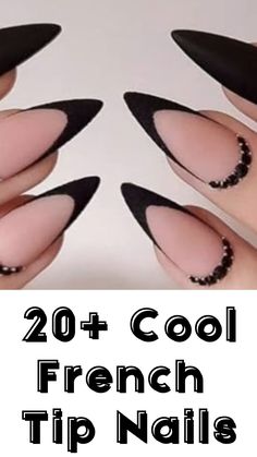 French tips are back and better than ever! Here are 20+ ways to wear them. Perfect for any occasion, these French tip ideas are sure to give you a fresh, polished look every time! | trendy nails, french tip nails, French tip acrylics, basic baddie nails, french tip nails with design, french manicure designs, french manicure gel nails, french tip gel nails, pretty french tip nails, trendy french tip nails, cool french tip nails, fun french tip nails, creative french tip nails, fancy french tip nails, fancy french manicure, trendy french manicure, french manicure ideas, french manicure with a twist, subtle french manicure, modern french tip nails, modern french manicure trends, classy french tip nails, french manicure ideas, french manicure designs, gel nails, long nails, acrylic nails. Tip Nails, French Tip Nails, Nail Art, White, Black, Art, Nail Tips, Nail Arts