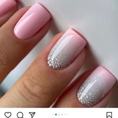 Unghie Sfumate, Glitter Gel Nails, Her Nails, Wedding Nails Design, Nail Designs Glitter, Classy Nails