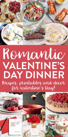 romantic valentine's day dinner recipe, printables and decor for valentine's day