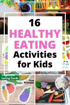 healthy eating activities for kids with text overlay