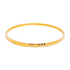 The Reflective Faceted 22k Gold Bangle, weighing 11.2 grams, is a stunning display of contemporary elegance. Made from 22k gold, it boasts a radiant yellow gold finish that perfectly complements the faceted design, creating a captivating play of light. This bangle, sized at 2.6 with an opening of 2.35 inches, offers both beauty and comfort. Ideal for those who appreciate a single, statement piece, this bangle is perfect for adding a touch of sophistication and shimmer to any outfit. PRODUCT DETAILS Gold Purity(karat): 22k Gold Weight(grams): 11.2 Item Finish: Yellow Gold Size: 2.6 Bangle Opening: 2.35" Number Of Pieces: 1 Bangle Style No - VA100 Modern Gold Faceted Bracelets, 22k Gold Jubilee Bracelet, 22k Yellow Gold Bracelet, Modern Gold Diamond Cut Bracelet, Adjustable Yellow Gold 22k Bangle, Adjustable 22k Yellow Gold Bracelet, Adjustable 22k Yellow Gold Bangle, Modern Gold Bangle Bracelet With Diamond Cut, Yellow 22k Gold Bracelets For Formal Occasions