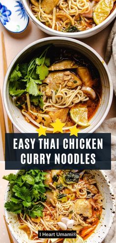 Chiang Mai Noodles (Thai curry soup noodles) with creamy broth and tender chicken. Stovetop or slow cooker Chiang Mai Thai noodles made easy!