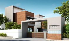 an architectural rendering of a modern home