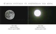 the moon is shown in three different pictures