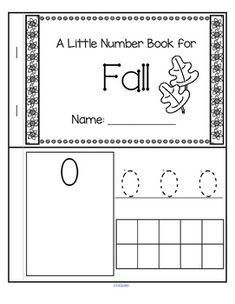 a little number book for fall with the letter o and an image of a leaf