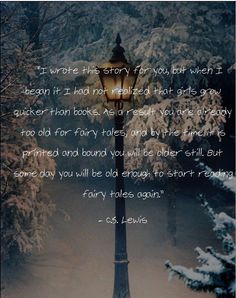 a lamp post in the snow with a poem written on it that reads, i wrote this story for you, but when