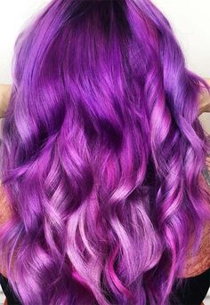 63 Purple Hair Color Ideas to Swoon over in 2022 - Glowsly Purple Color Melt Hair, Color Melt Hair, Character Hair